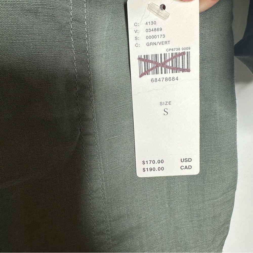 Anthropologie Off-The-Shoulder Linen Mini Dress In Green Size Small NWT - Picture 6 of 11